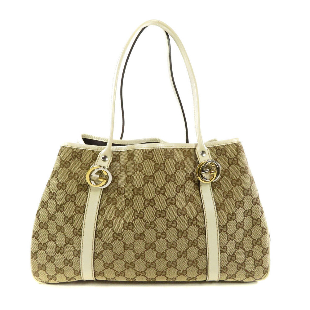 Gucci tote canvas white GG bag GG Twins leather White